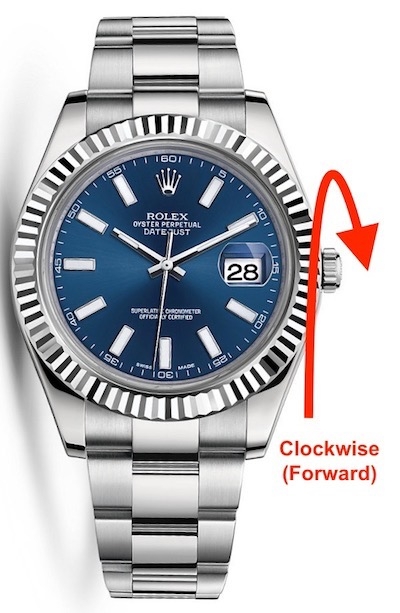 how to change date and time on rolex